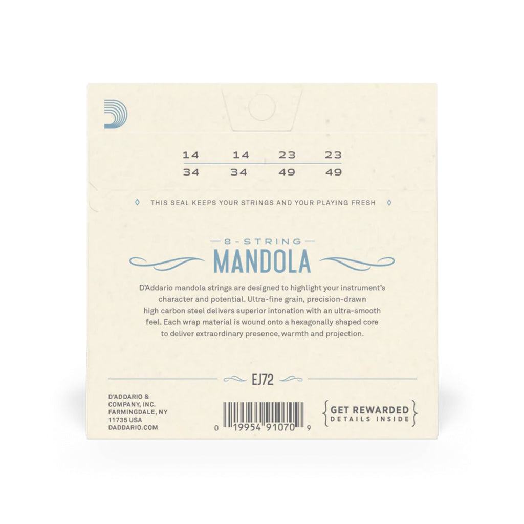 D'Addario EJ72 Phosphor Bronze Mandola Strings Light 14-49