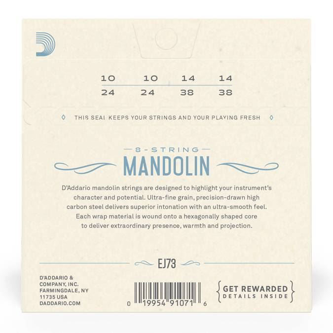 D'Addario EJ73 Mandolin Strings 10-38 Phosphor Bronze Light