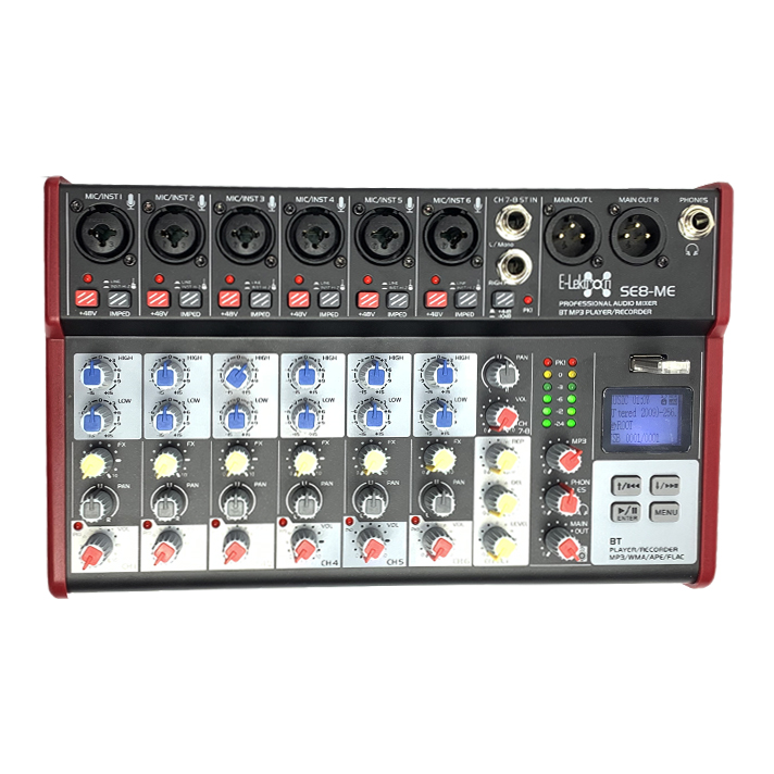 E-Lektron SE-8 Mixer with FX, Bluetooth and USB Audio Interface