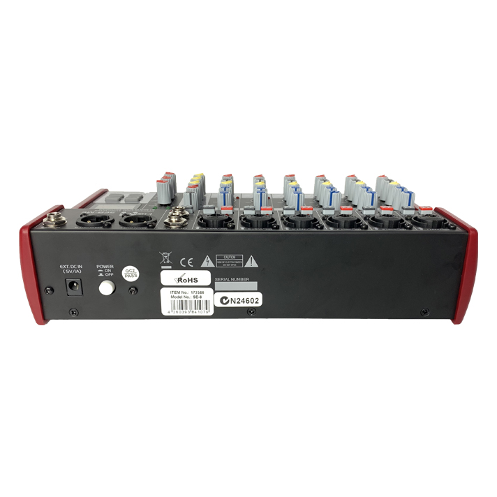 E-Lektron SE-8 Mixer with FX, Bluetooth and USB Audio Interface