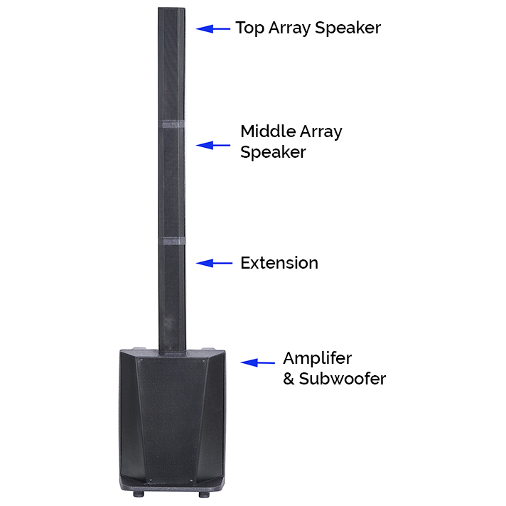 E-Lektron EL-10LA 10 inch Bluetooth Subwoofer with Array Column