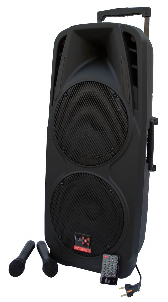 E-Lektron EL225 Dual 10 Portable PA System with 2 Wireless Microphones and Bluetooth