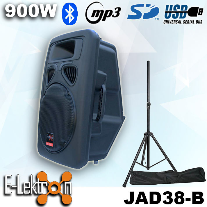 E-Lektron JAD38-B 900W 15 inch Active Speaker with Bluetooth