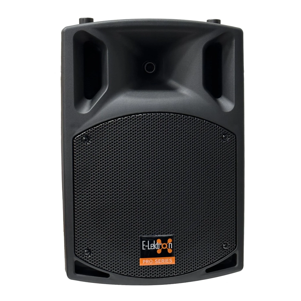 E-lektron SL-10 10-inch UHF portable powered speaker with handle and controls for public address and sound amplification.