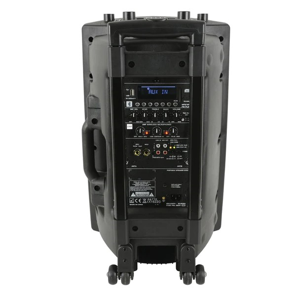 E-Lektron UHF30-M 700W 12 Portable Bluetooth PA Speaker with 2 Wireless Microphones