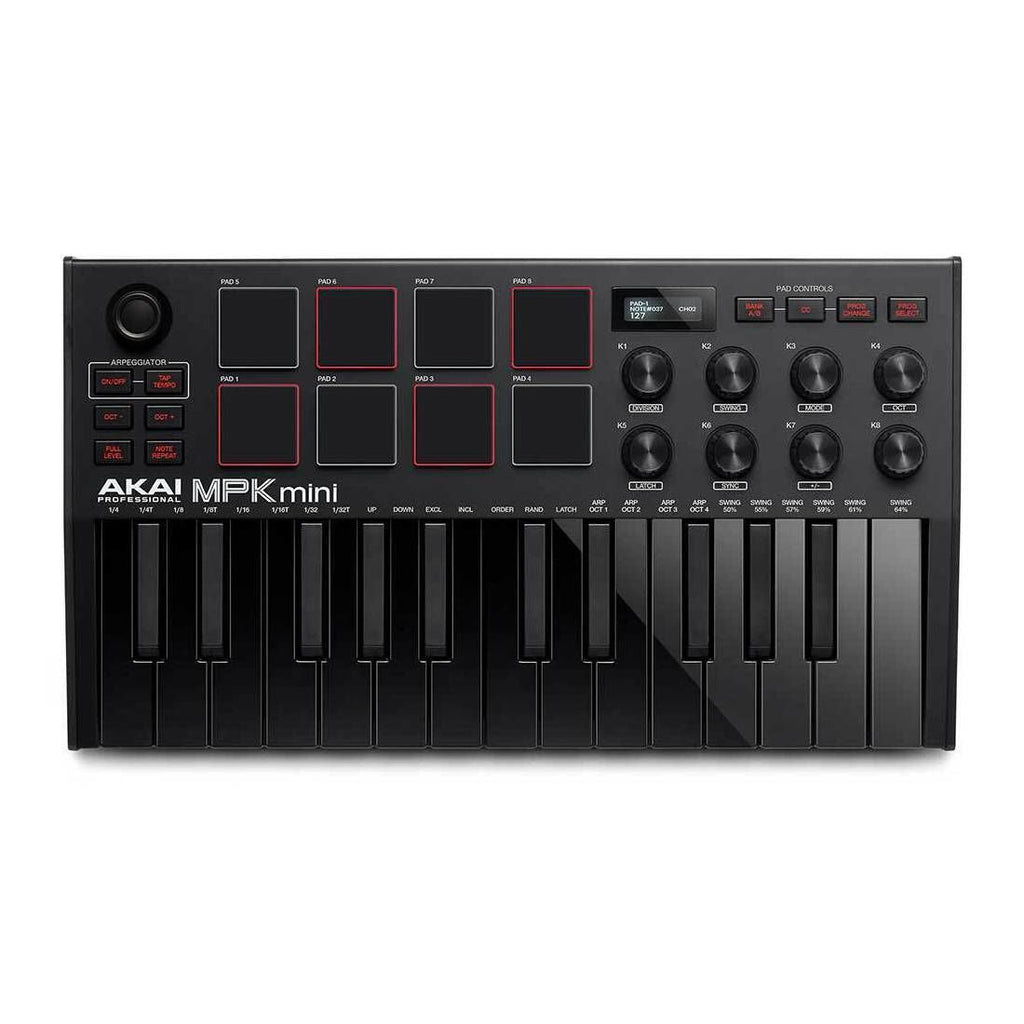 Akai MPK Mk3 Mini Portable Pad and Keyboard Controller in Black