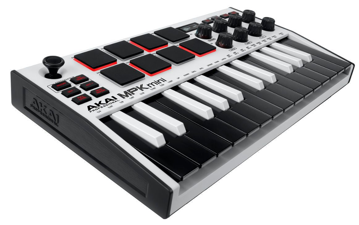 Akai MPK Mk3 Mini Portable Pad and Keyboard Controller in White