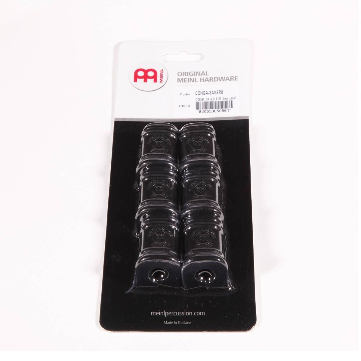 Set of six Meinl Conga-Savers for 8mm lugs, designed to protect and secure conga drum lugs during play and transport.