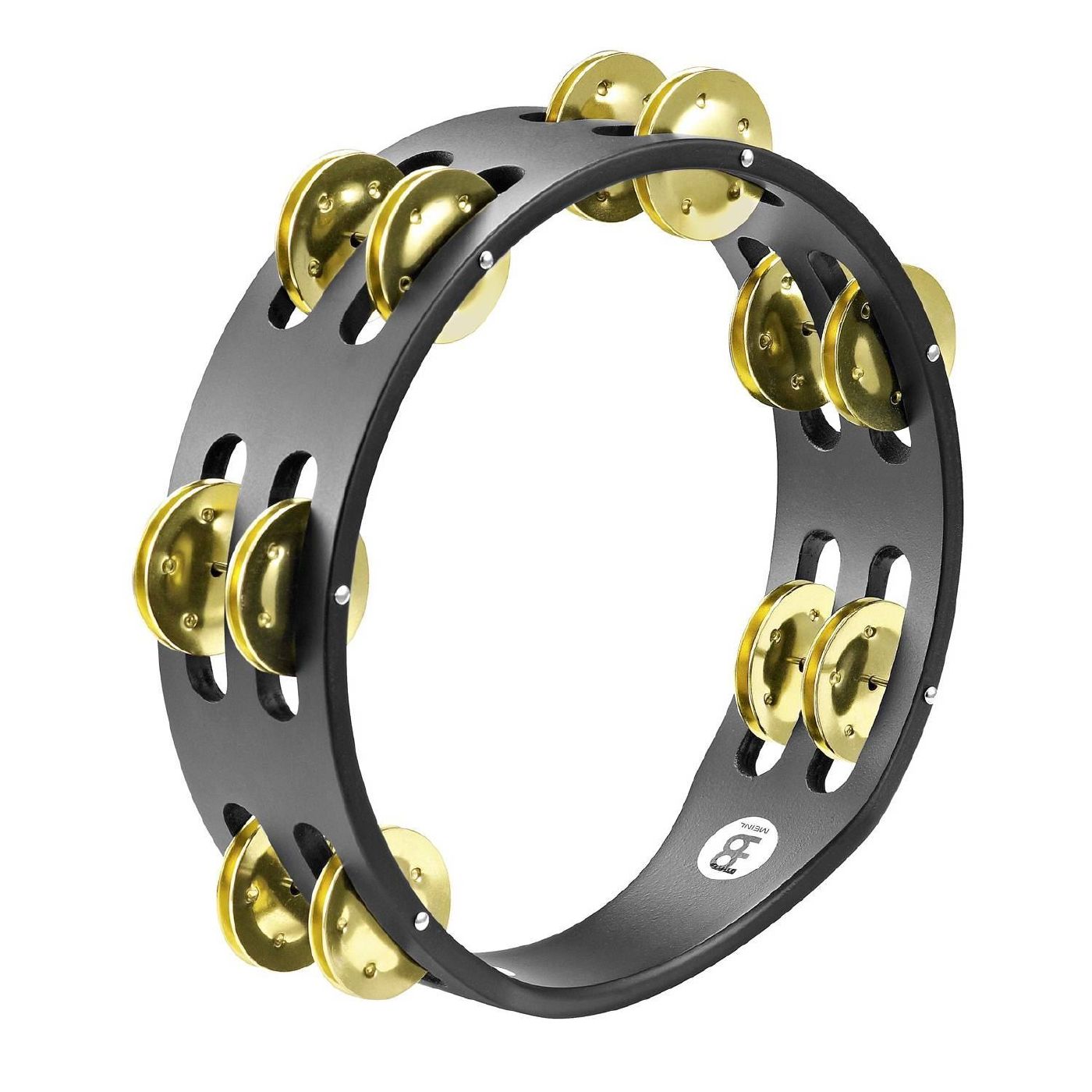 Meinl CTA2B-BK Brass Jingles Tambourine 2 Rows in Black