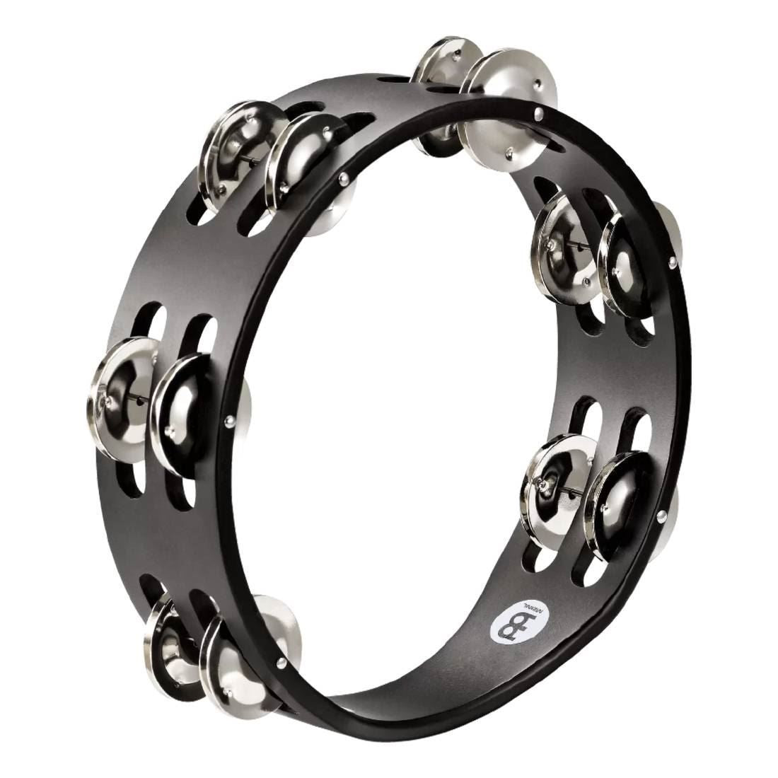 Meinl CTA2S-BK Stainless Steel Jingles Tambourine 2 Rows in Black
