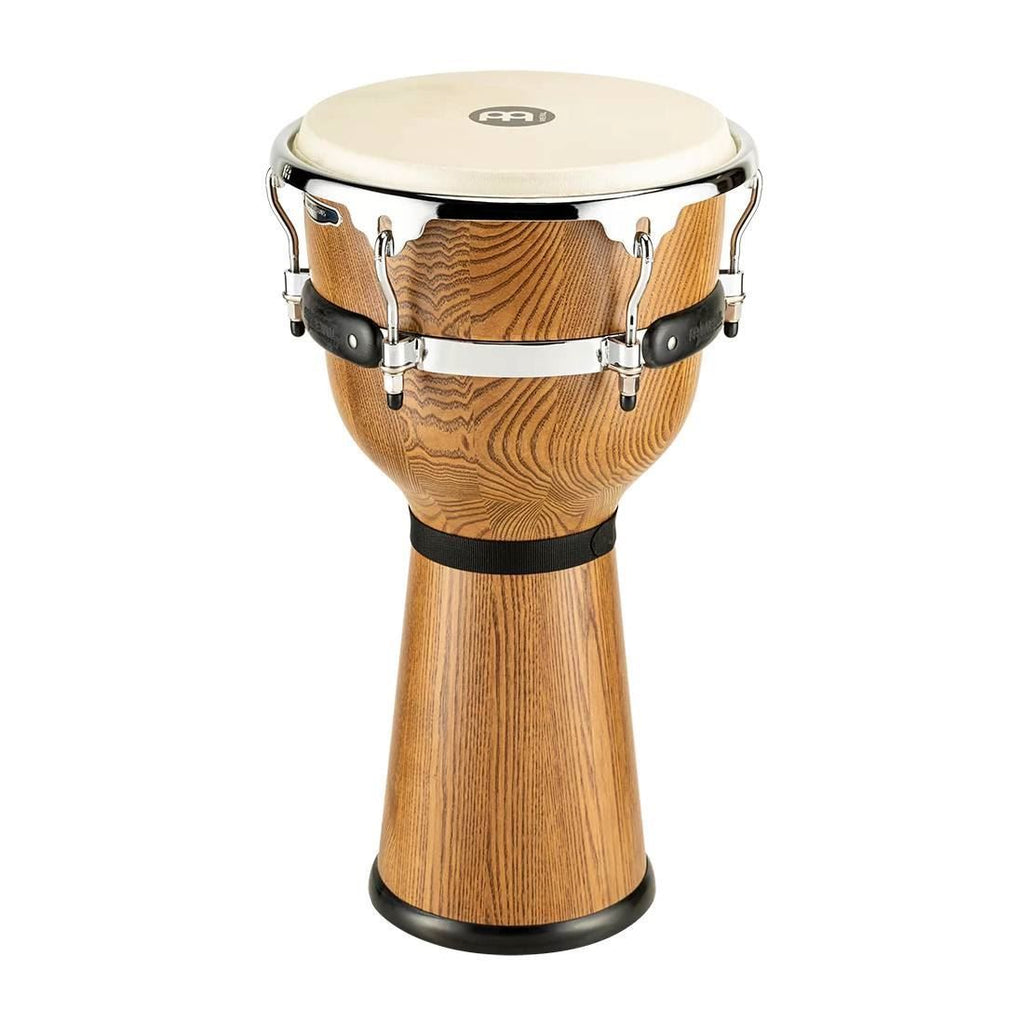 Meinl DJW3ZFA-M 12in Floatune Series Wood Djembe in Zebra Finished Ash