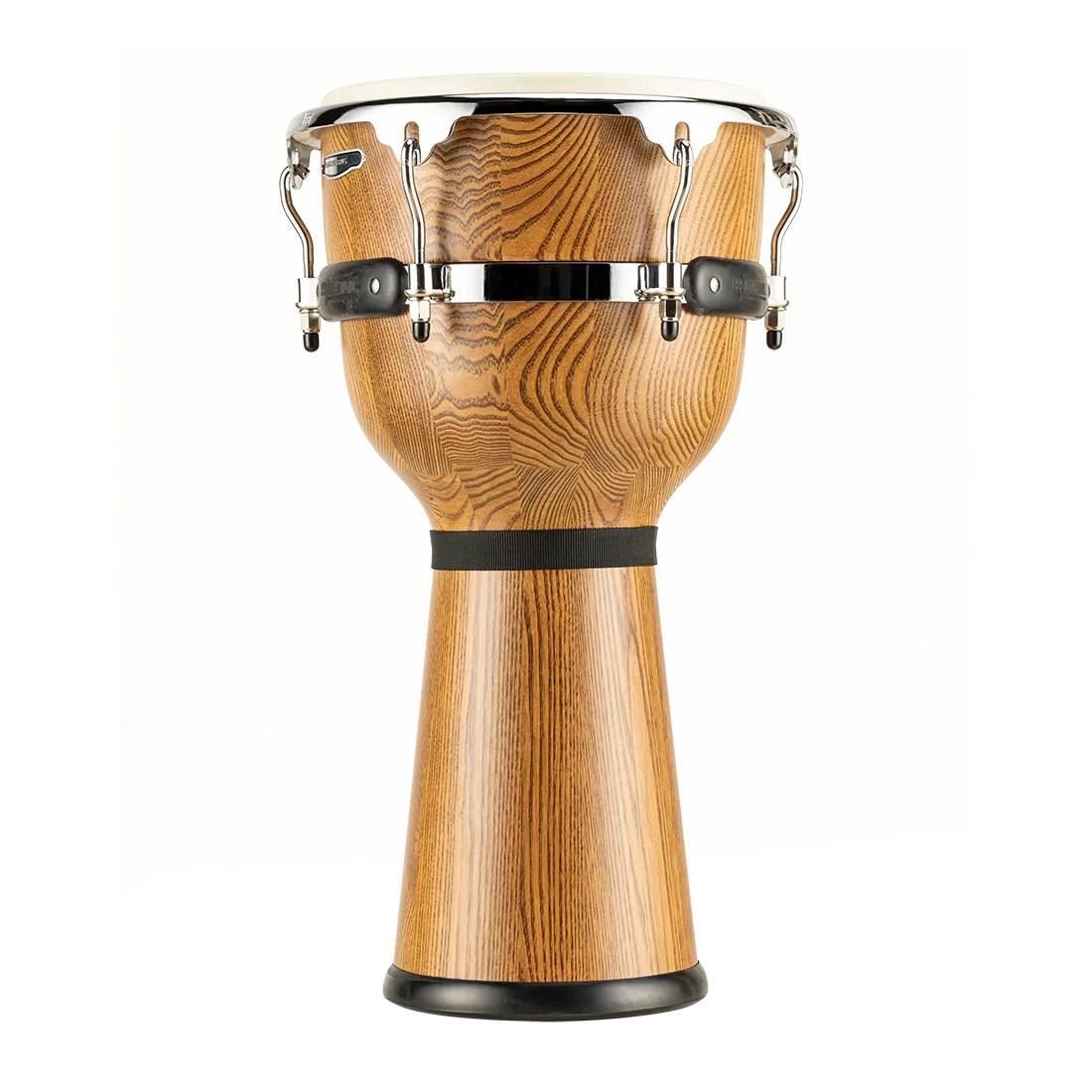 Meinl DJW3ZFA-M 12in Floatune Series Wood Djembe in Zebra Finished Ash