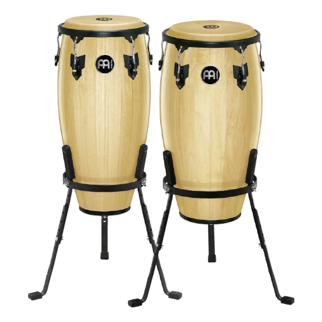 Meinl HC512NT 11 & 12in Headliner Series Wood Conga Set in Natural with Basket Stands