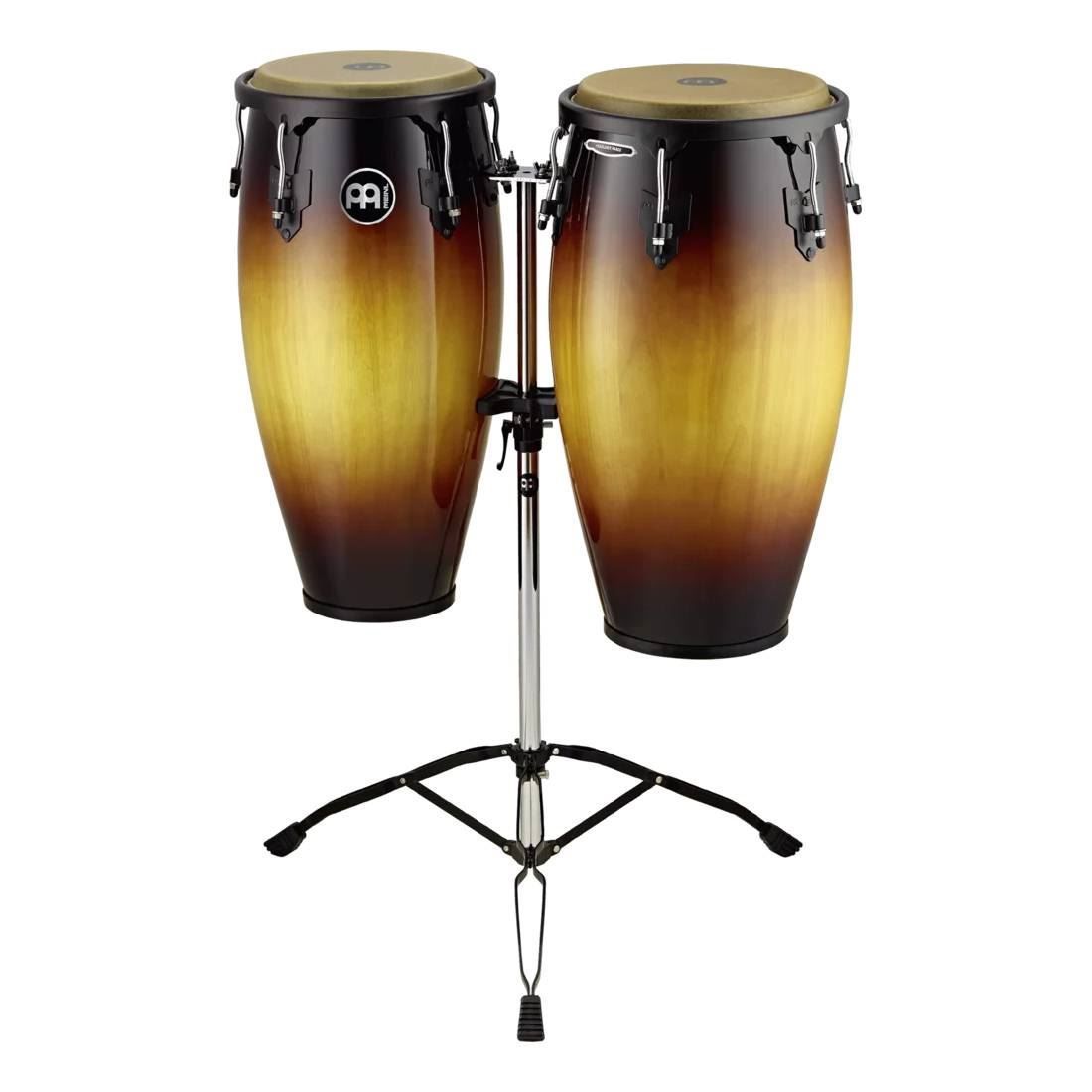 Meinl HC812VSB 11 & 12in Headliner Series Wood Conga Set with Double Stands in Vintage Sunburst