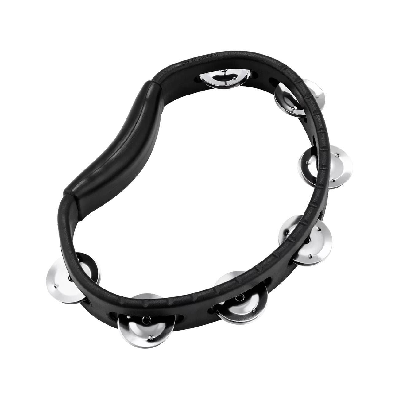 Meinl HTBK Steel Jingles Hand Held Tambourine 1 Row in Black