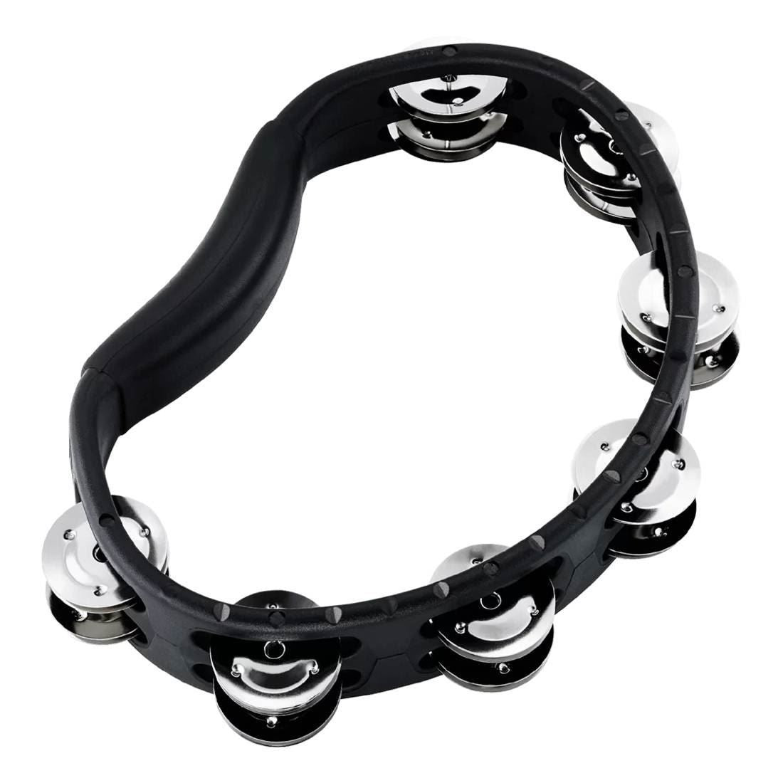 Meinl HTMT1BK Steel Jingles Hand Held Tambourine 2 Rows in Black