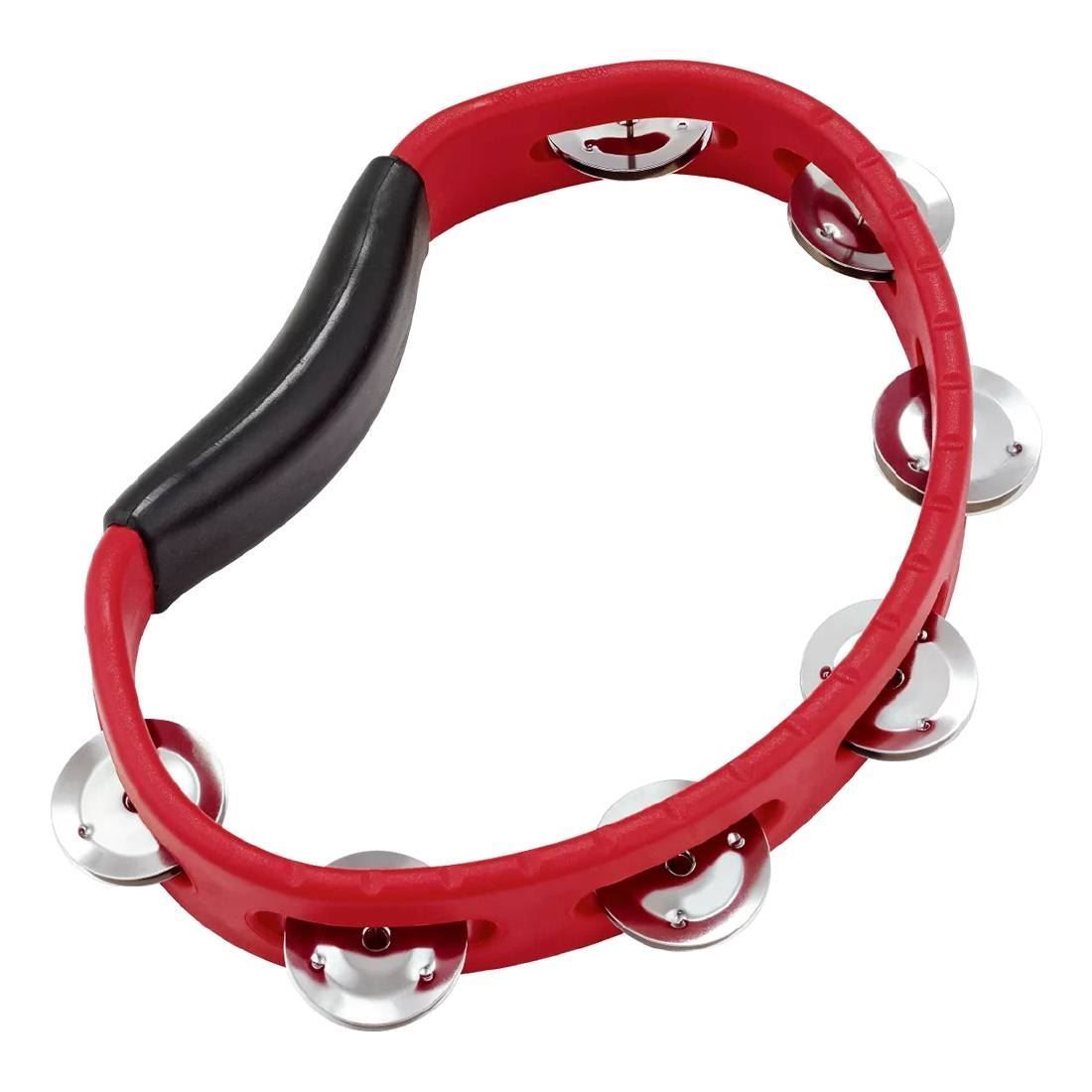 Meinl HTR Steel Jingles Hand Held Tambourine 1 Row in Red