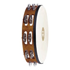 Meinl TAH2AB Steel Jingles Tambourine in African Brown 2 Rows