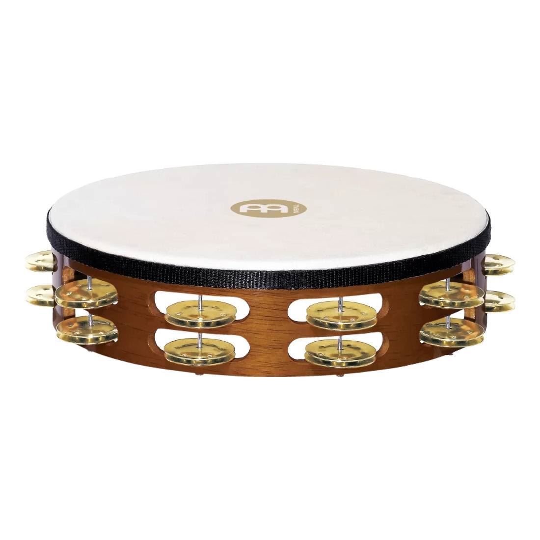 Meinl TAH2B-AB Brass Jingles Tambourine 2 Rows in African Brown