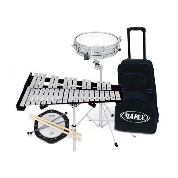 MAPEX COMBO 32 NOTE BELL & SNARE KIT W/PRAC PAD & BAG W/-WHEELS
