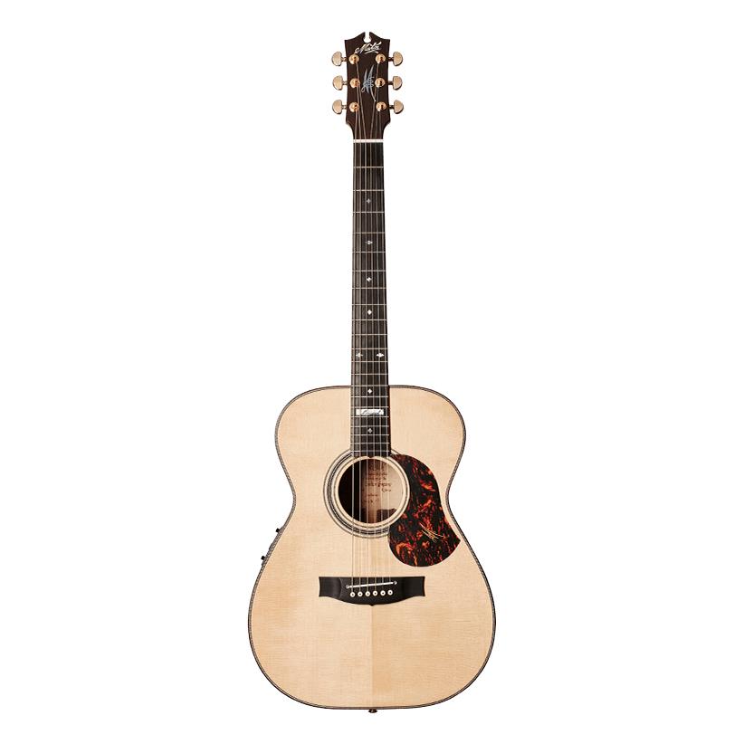 Maton EM100-808 Messiah acoustic electric guitar with a sunburst finish, featuring a cutaway body and rosewood fretboard.