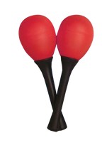 Mano Percussion Egg Shaped Maracas with Plastic Handle - Red
