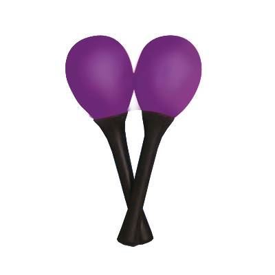 Mano Percussion Egg Shaped Maracas with Plastic Handle - Purple