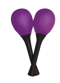 Mano Percussion Egg Shaped Maracas with Plastic Handle - Purple