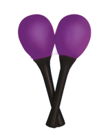 Mano Percussion Egg Shaped Maracas with Plastic Handle - Purple