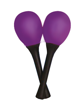 Mano Percussion Egg Shaped Maracas with Plastic Handle - Purple