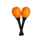 Mano Percussion Egg Shaped Maracas with Plastic Handle - Orange