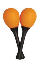 Mano Percussion Egg Shaped Maracas with Plastic Handle - Orange