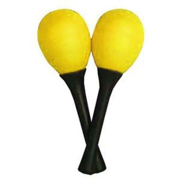 Mano Percussion Egg Shaped Maracas with Plastic Handle - Yellow