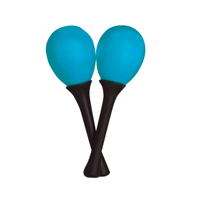 Mano Percussion Egg Shaped Maracas with Plastic Handle - Blue
