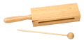 Mano Percussion Wood Tone Block with Handle - 7inch Long