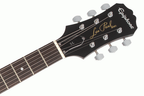 Epiphone Les Paul Melody Maker E1 electric guitar in vintage sunburst finish, showing the guitar's body and neck details.
