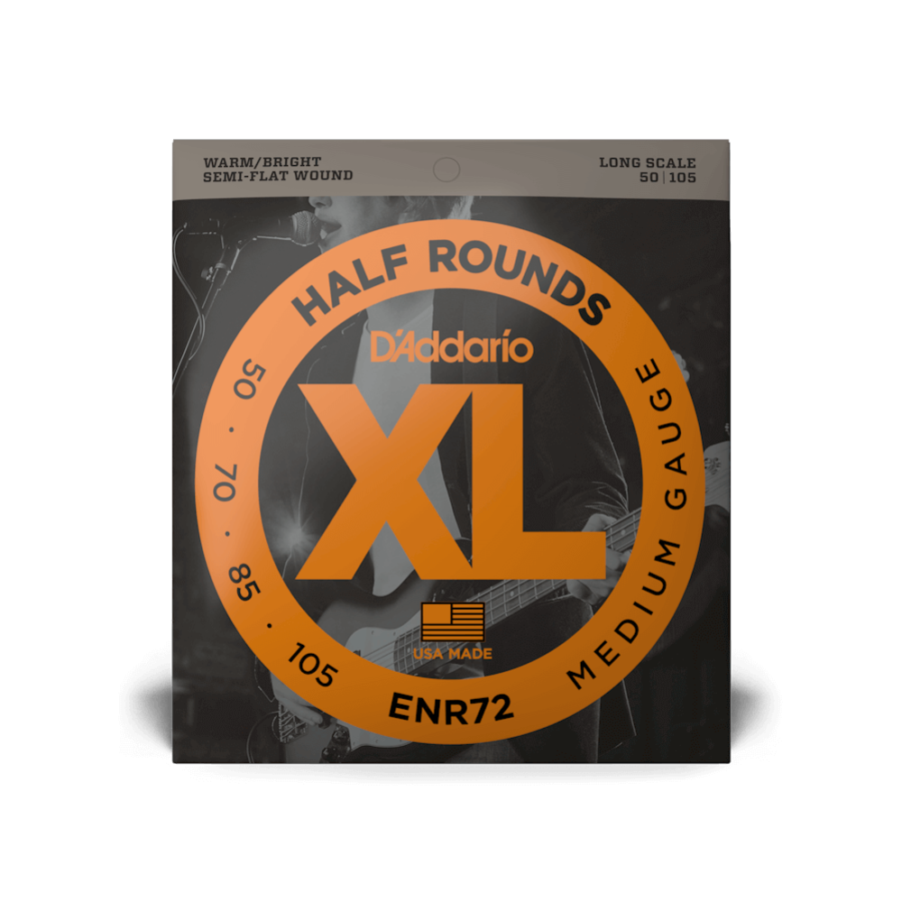 D'Addario ENR72 Half Round Bass Guitar Strings, Medium, 50-105, Long Scale