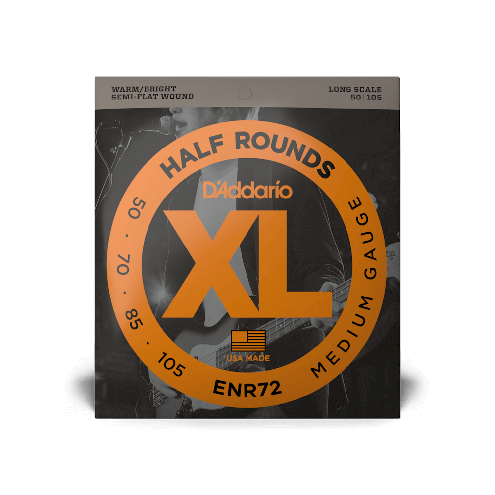 D'Addario ENR72 Half Round Bass Guitar Strings, Medium, 50-105, Long Scale