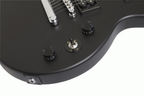 Epiphone Les Paul Special Satin electric guitar in ebony with a sleek black finish and classic single-cutaway design.
