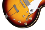 Epiphone Casino electric guitar in vintage sunburst finish with semi-hollow body and dual humbucker pickups.