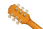 Left-handed Epiphone Sheraton Frequensator electric guitar in natural finish, showcasing its body, pickups, and hardware.