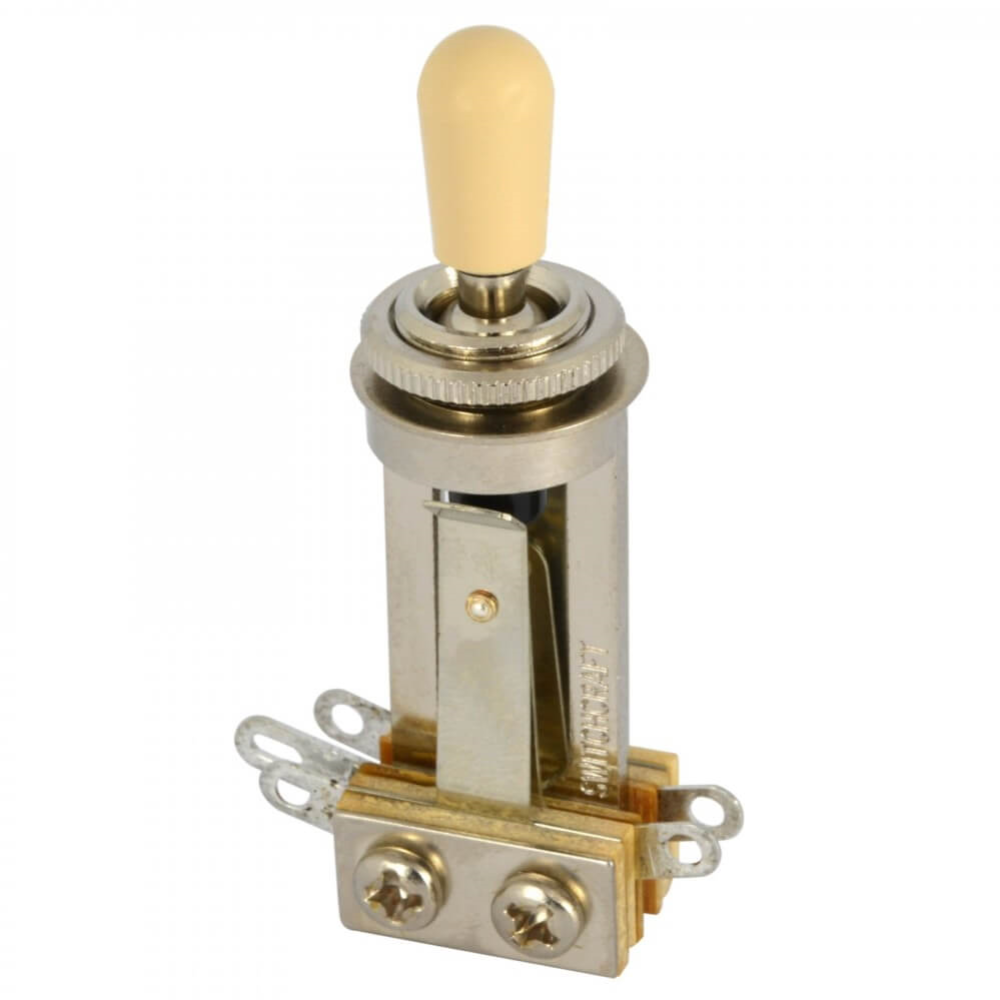 DiMarzio EP1101 3-Way Toggle Switch Straight Long - Cream Knob