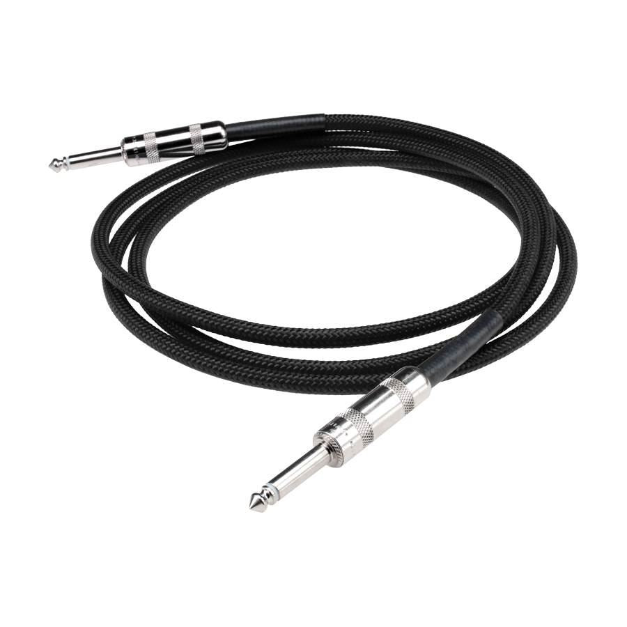 DiMarzio EP1710B 10-foot black guitar cable with durable connectors, suitable for professional electric guitar and bass setups.