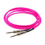 DiMarzio Neon Pink 10-foot Pro Guitar Cable, durable lead with flexible design and neon pink color for electric guitar connection.