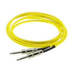 DiMarzio 10-foot neon yellow pro guitar cable, high-quality lead with durable connectors for electric guitars.
