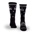 Perris Licensed Elvis The King Large Crew Socks in Black-1 Pair