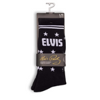 Perris Licensed Elvis The King Large Crew Socks in Black-1 Pair