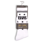 Perris Licensed Elvis The King  Large Crew Socks in White-1 Pair