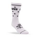 Perris Licensed Elvis The King  Large Crew Socks in White-1 Pair