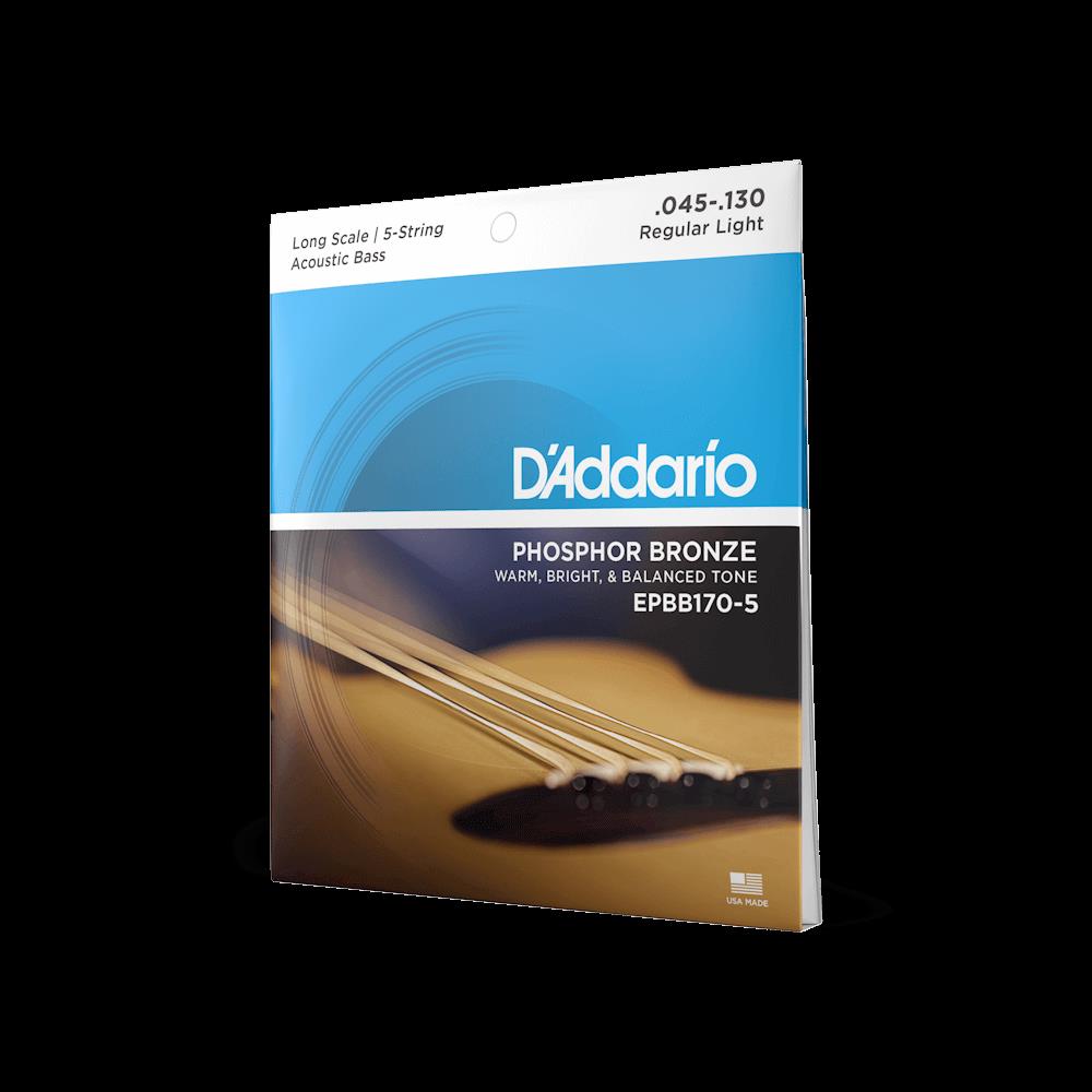D'Addario EPBB170-5 45-130 Phosphor Bronze 4-String Acoustic Bass Guitar Strings